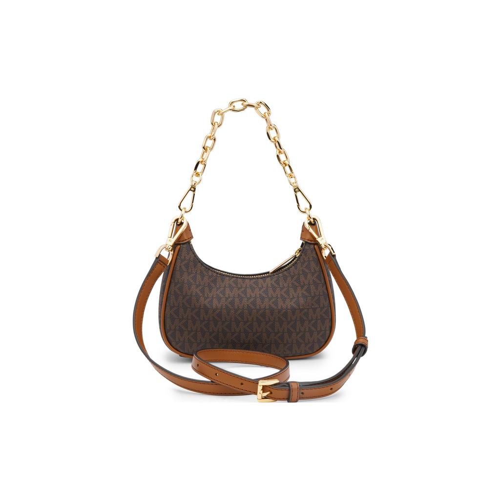 Michael Kors Monogramm Logo Beschichtetes Canvas Und Leder Reißverschluss Clutch Damen Handtaschen Braun 35R3G4CC1B-BROWN