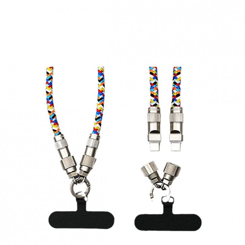 2-in-1 Phone Lanyard & PD60W Fast Charging Type-C Braided Cable