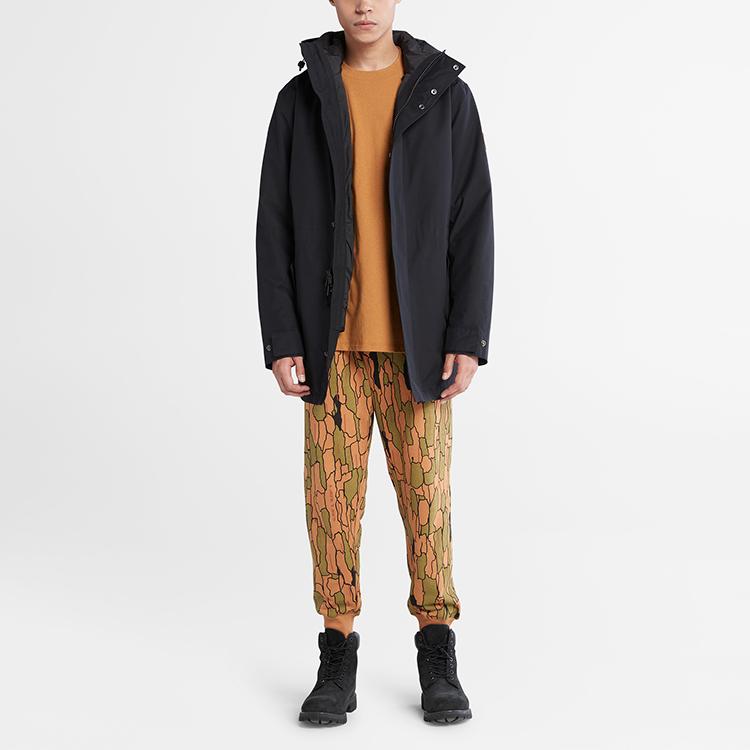 Timberland Solid Color Outdoor Three-In-One Padded Hooded Jacket Men jackets Black A69MW-001