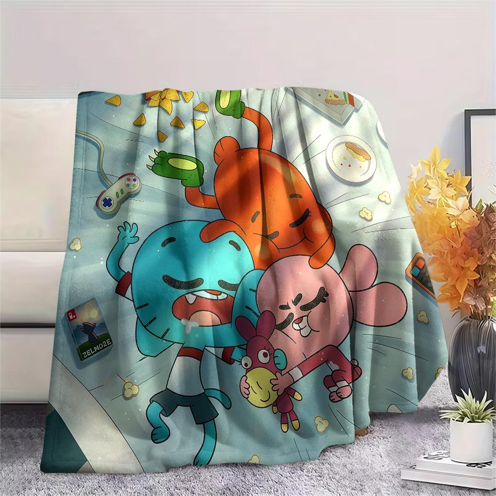 The Amazing World of Gumball Flannel Blanket, High quality Comfortable for All Seasons, Home Decor, Warmth and Comfort