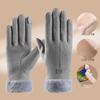 Women's Winter Touchscreen Velvet Gloves - Windproof, Fur-Lined, Ideal for Outdoor Activities and Cycling.