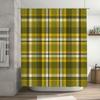 Classic Green Plaid Shower Curtain with White Accents Rectangular Shape for Bathroom Decor (180x180cm)