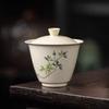 Plant Ash Osmanthus Sancai Cover Bowl Teacup Chinese High-End Household Tea Bowl Pot Bearing Ceramic Kung Fu Tea Set