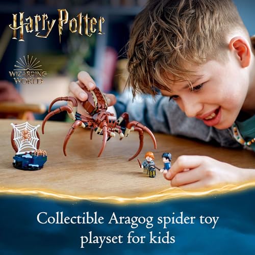 LEGO Harry Potter Aragog of the Forbidden Forest Spider Toy Playset for Kids, Includes Magical Creatures and 2 Minifigures, Harry Potter Toys for Boys