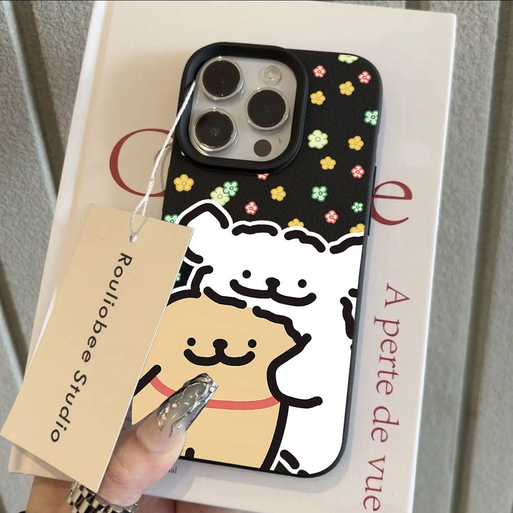 

Cute Ins Korean Puppy Cool Lichee leather pattern Phone Case For Samsung S26 S25 S24 S23 S22 S21 S20 S10 Plus FE Ultra 4G 5G Samsung S24 Plus 5G