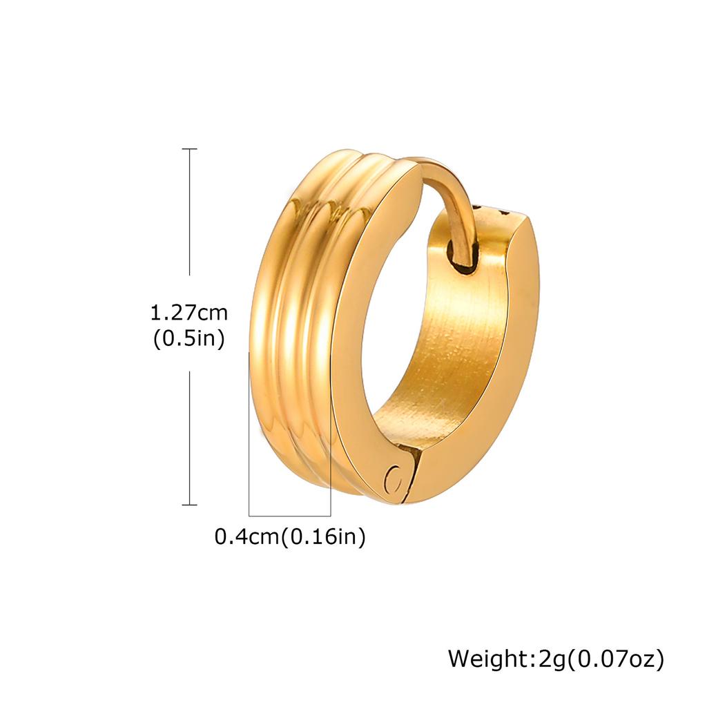 Goldfarbene Creolen für Männer Jungen,Hochwertige Anlaufgeschützte Vielseitige Circle Huggie Ohrringe,Schmuckgeschenke aus Edelstahl