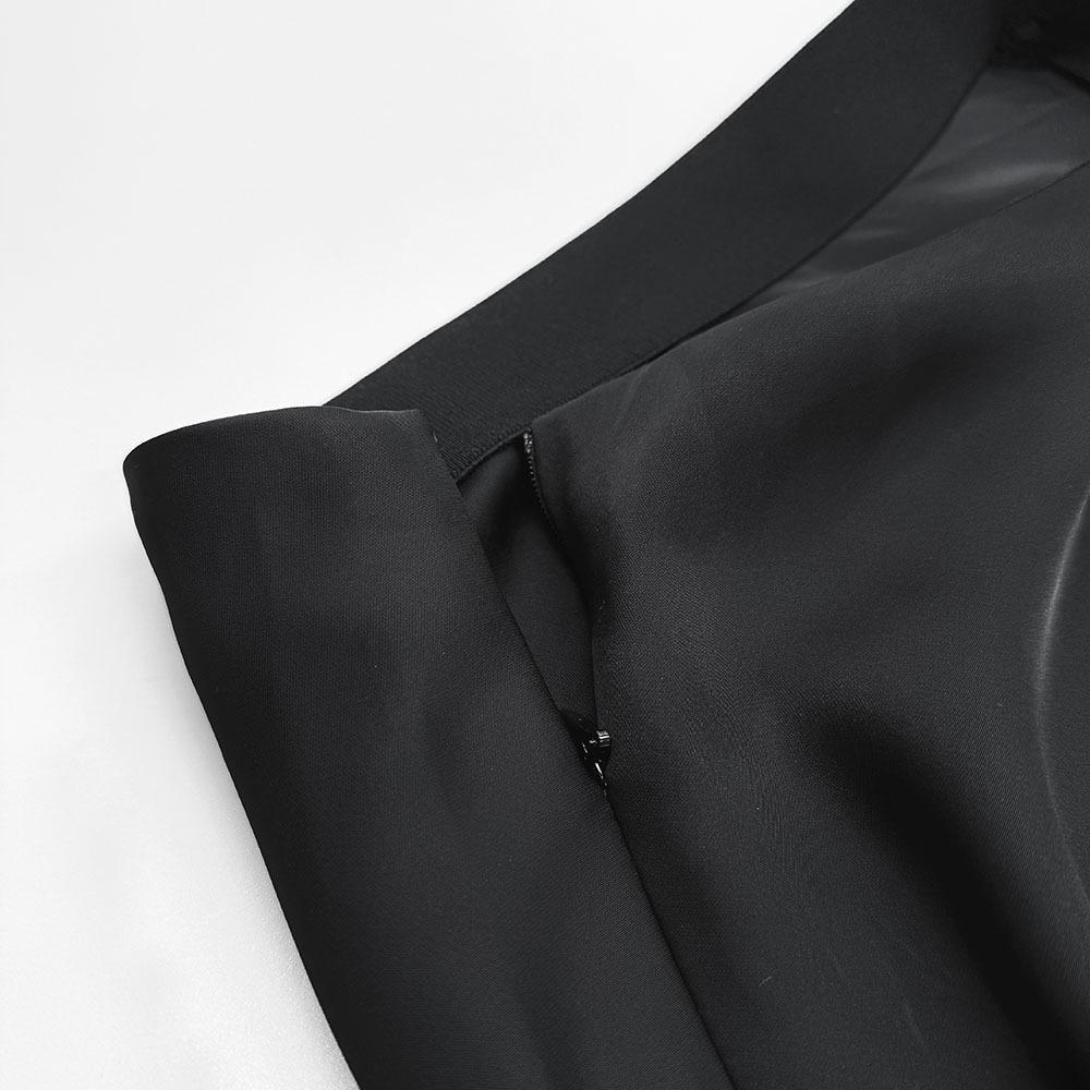 2024 French High-End Satin Bodycon A-Line Fishtail Midi Skirt for Women
