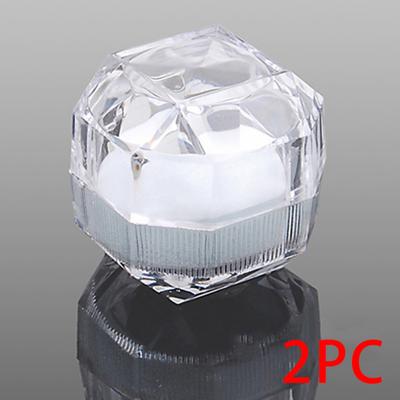 1Pc Transparent Acrylic Ring Display Box Storage Organizer Gift Jewelry Case