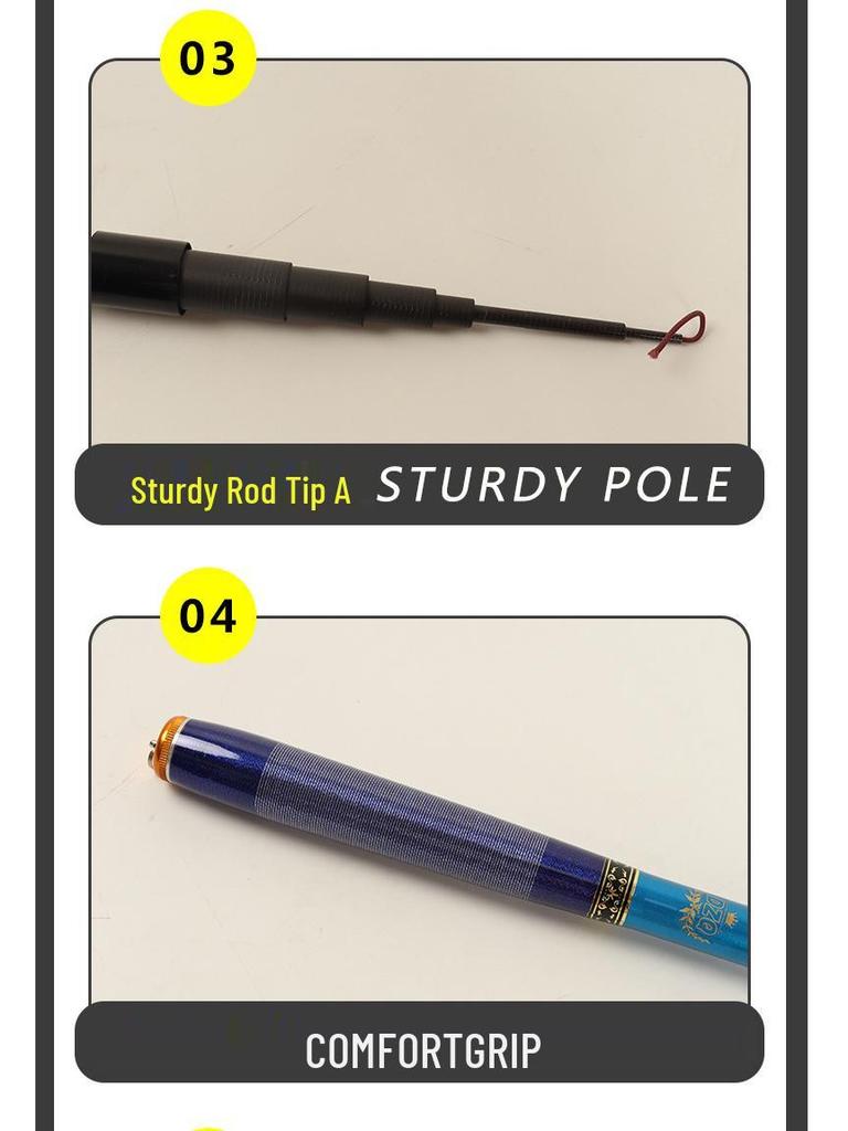 Ultra-Short Telescopic Carbon Hand Rod & Landing Net Handle (28 & 19-Tone Four-Position, Ultra-Hard)