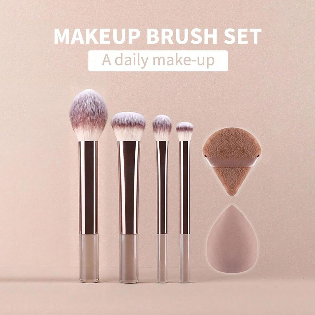 12er Professionelles Make-up-Pinselset Inkl.. Lidschatten-, Puder-, Rouge-Pinsel, 2 Stück Make-up-Schwämme, 1 Stück Puderschwamm, Komplette Reise