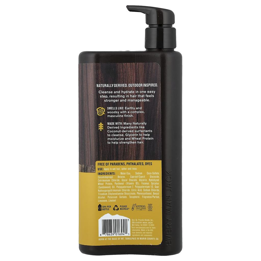 Every Man Jack, 2-in-1 Shampoo + Conditioner, Sandalwood, 473ml (16 Fl Oz)