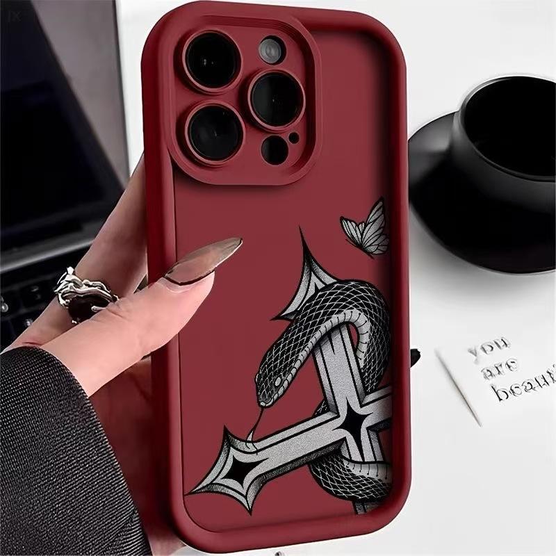 The new snake is suitable for iphone16pro mobile phone case, Apple 15 anti-drop 14 cross 13promax Europe and America 12x.