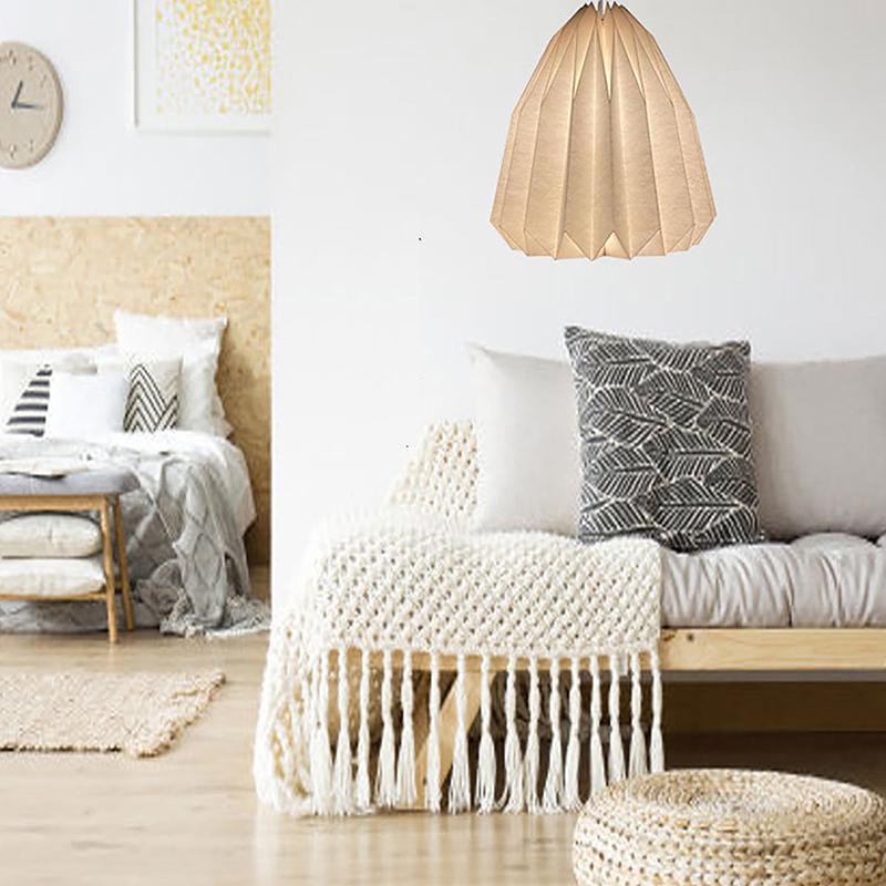 Creative Paper Lantern Shade Nordic Style Folding Pendant Light Art Shade Decorative Light Cover For Living Room Decor