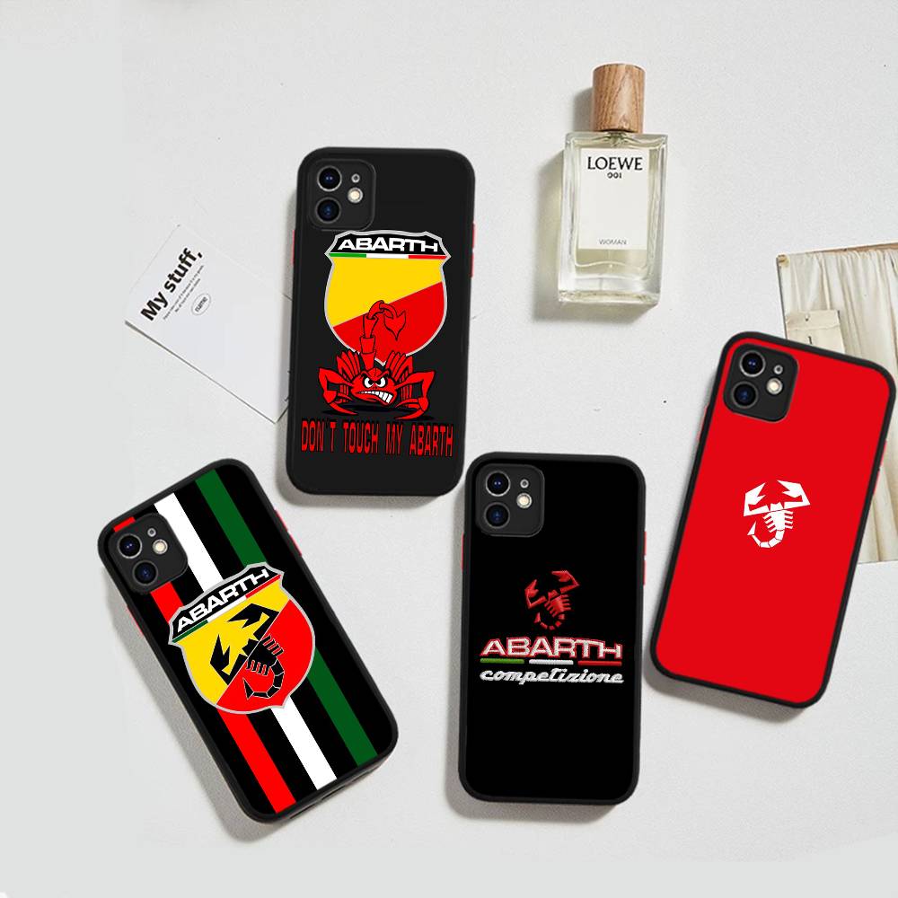 A-Abarth LOGO Matte Transparent Phone Cover For IPhone Case 16 15 14 13 12 11 Pro Max X XS Max Plus