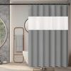 Cortina de Ducha Moderna de Doble Cara, Tejido Denso y Centro de Gofre Transparente, Repelente al Agua y Elegante, 12 Ganchos Incluidos