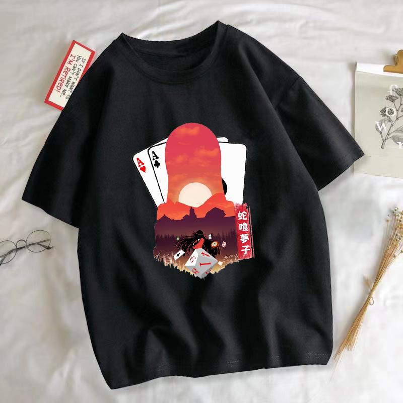 

Anime Kakegurui T-Shirt Unisex 90s Funny Short Sleeve Graphic Tee Casual Summer Cartoon Print Tops for Men Women Streetwear 4XL