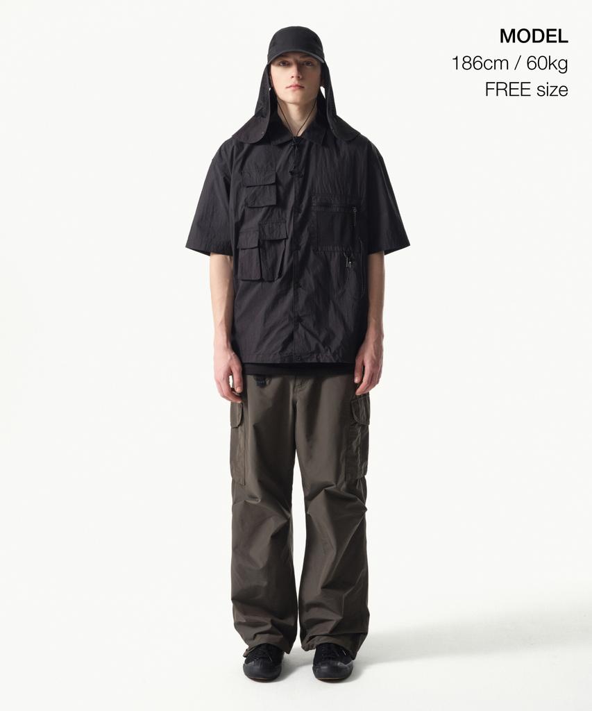 MUSINSA STANDARD [City Leisure] Mesh Long Desert Cap [Black]