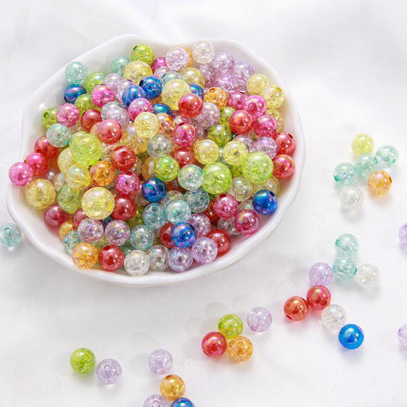 Acrylic AB Crushed Flower Bubble Round Beads for DIY Bracelet Jewelry Making