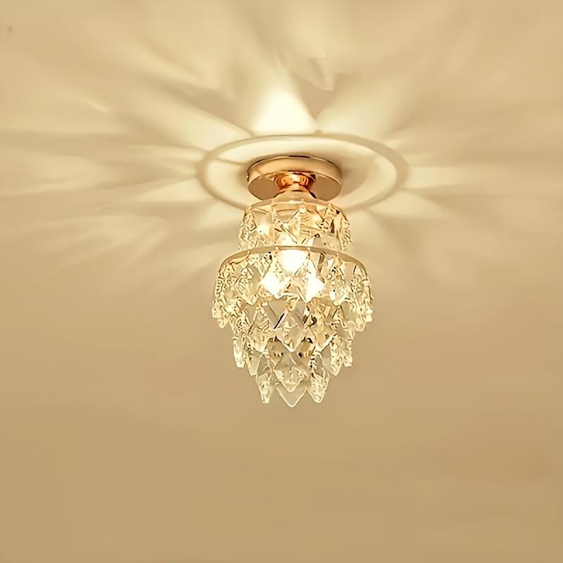 1 szt. Elegancki Mini Kryształowy Żyrandol Półwpuszczany Żyrandol, Lampa do Przedpokoju