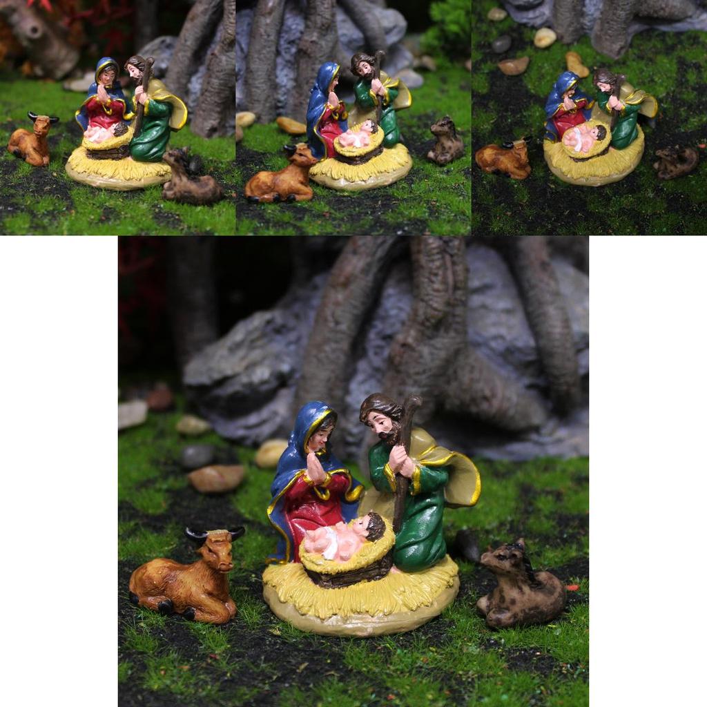 Resin Christmas Scene Figurines With Style Family Set For Holiday Decorations