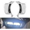 HDBUBALUS Motorcycle Headlight Vent Accent Turn Signal LED Indicator Side Lights For Harley Road Glide FLTRX 2015-2023 (Color: All Chrome)