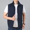 Men Waistcoat Stand Collar Sleeveless Zipper Closure Solid Color Vest Coat with Pockets Outdoor Fishing Waistcoat