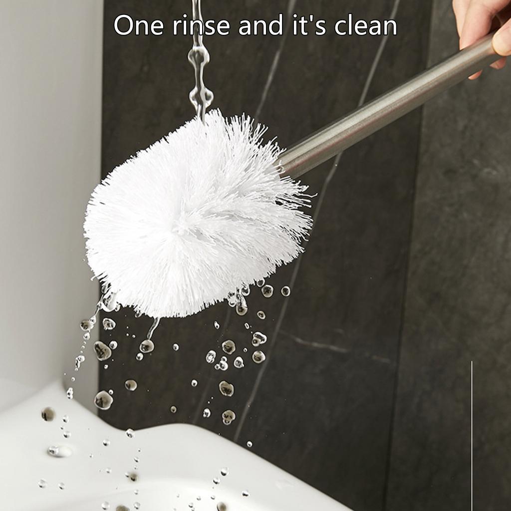 4Pcs Stainless Steel Handle Toilet Brush Bathroom Toilet Cleaning Replacement Brush Toilet Bowl Cleaner Tool Enduring