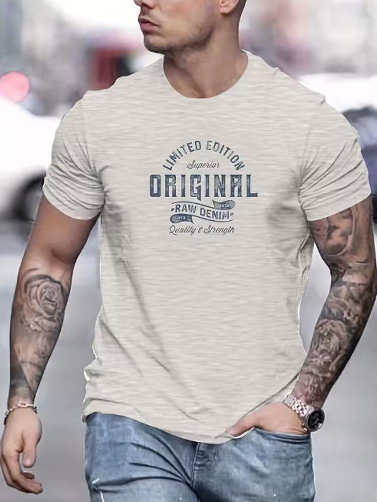 Men's Short Sleeve T-shirt Letter Print Casual Breathable T-shirts for Men