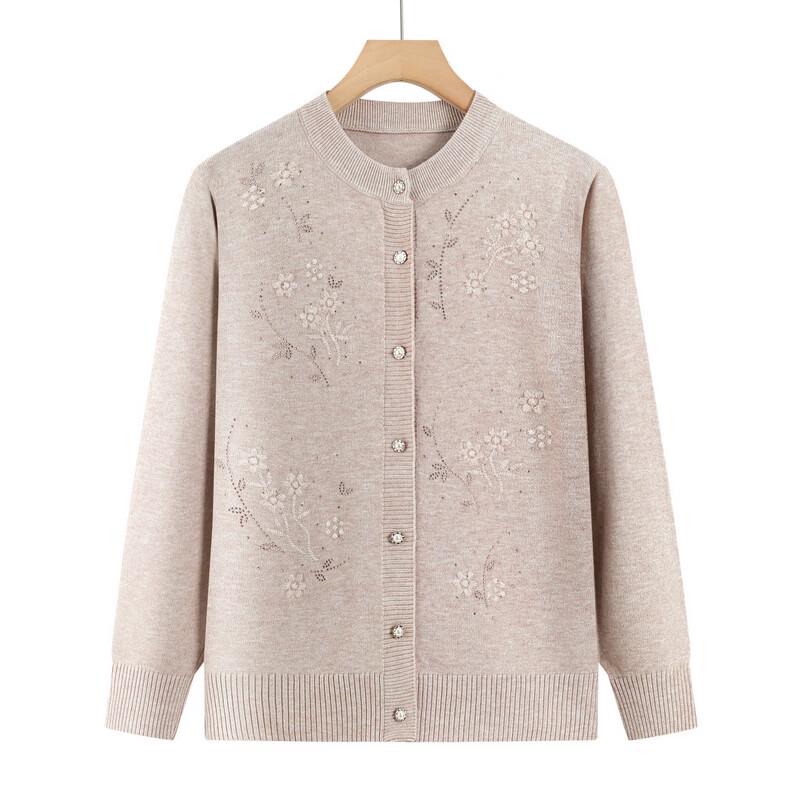 Hodo Women's Floral Embroidered Loose Knit Cardigan