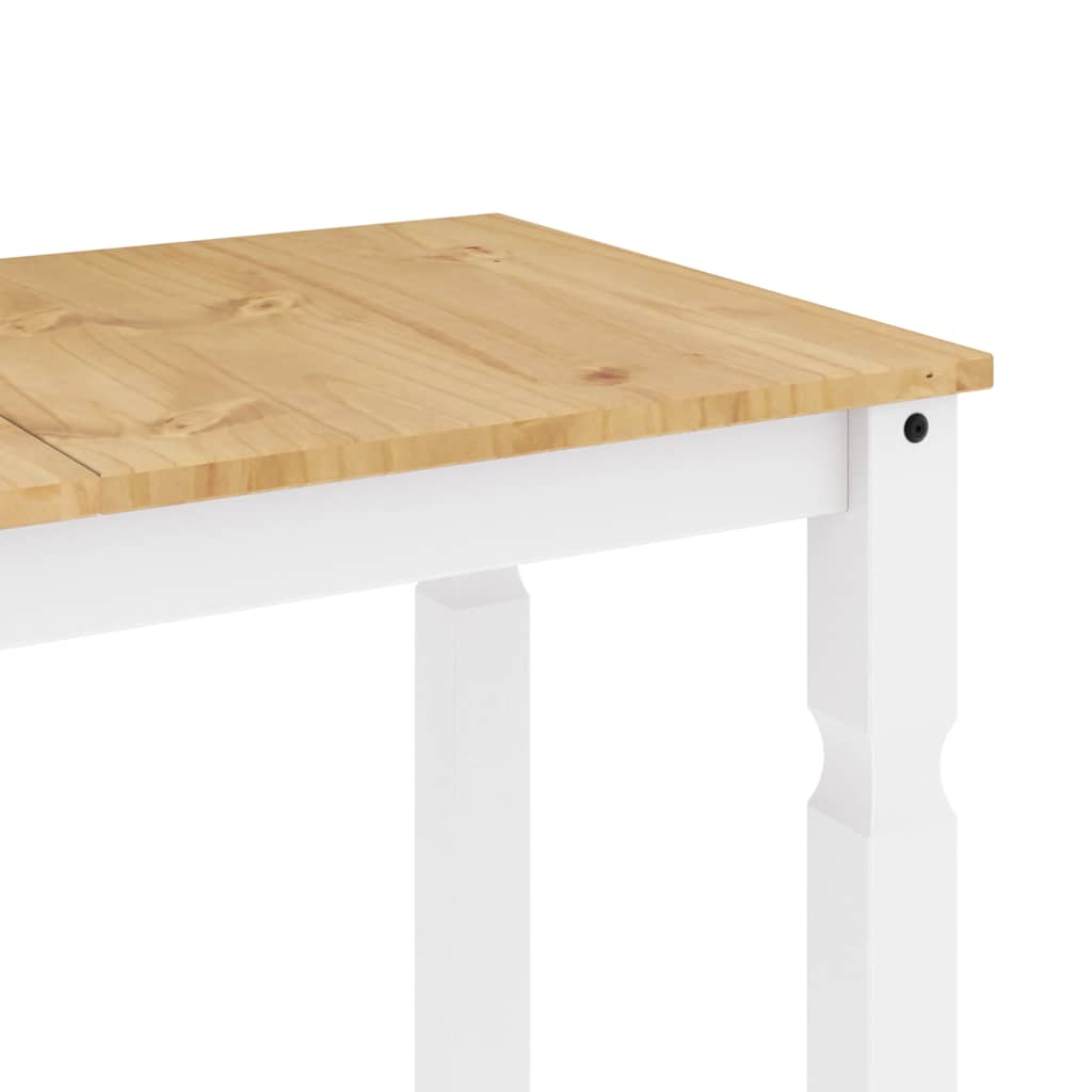 3 Piece Dining Set PANAMA White Solid Pine Wood