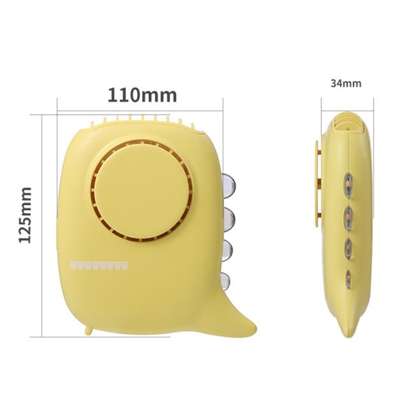 Portable Hanging Neck Fan USB Nihgt Light 3 Speed Adjustable Air Cooler Handheld for Travel Home Office Use