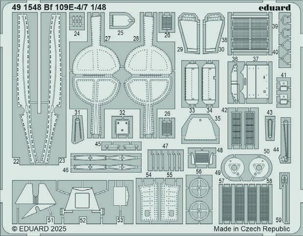 Eduard 1/48 Bf109E-4/7 Etching Parts (for Tamiya) Plastic Model Kits EDU491548 (Airplane)