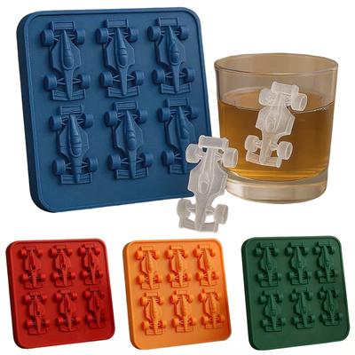 Stampo per Ghiaccio Auto F1, Vaschette per Cubetti di Ghiaccio per Congelatore con Contenitore per Ghiaccio, Stampini in Silicone a 6 Cavità per Auto da Formula 1 per Feste, Bar