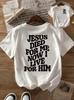 Short-Sleeved Lady's Tops with Christian Identity and Faith-Themed Double-sided Print - Women'S Casual Wear Fit, Classic Style Unisex