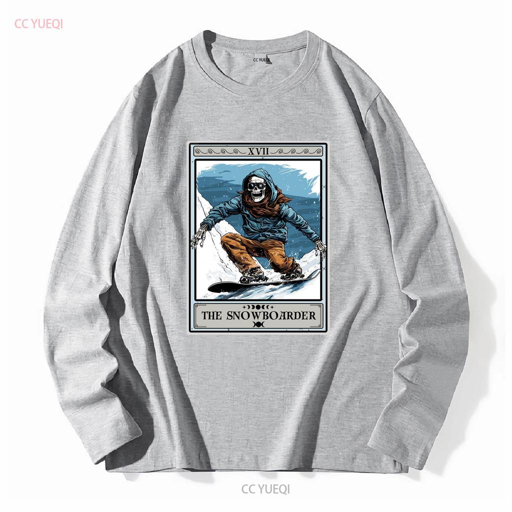 The Snowboarder Tarot Card T Shirt Snowboarding Vintage Washed Soft Top For Everyday Wear Versatile Breathable Casual