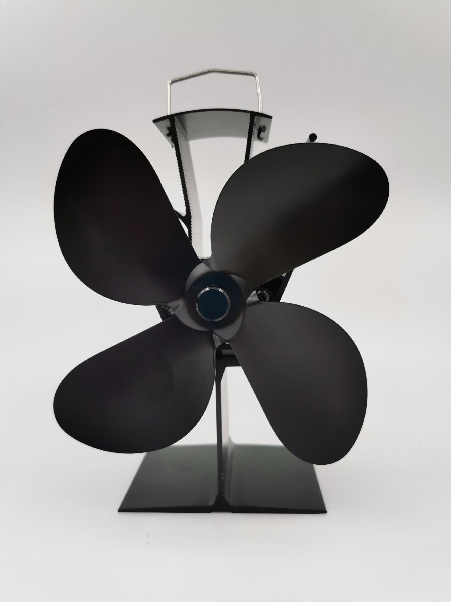 

Классический бесшумный 4-лопастной алюминиевый вентилятор для камина для дровяных печей Net weight 490g