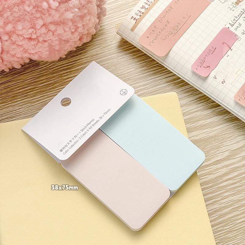 50-100Sheet Simplicity Sticky Note Solid Color Mini Notepad Creative Study Memo Pad for Kid Lovely Stationery Adhesive Index Note