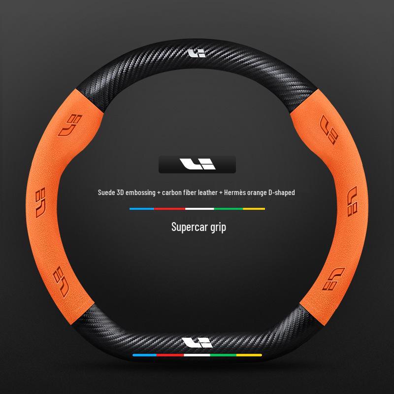 Ideal Steering Wheel Cover – Genuine Leather & Suede, Carbon Fiber, Four Seasons Compatible (Models: ONE L9, L8, L7, L6 MEGA)