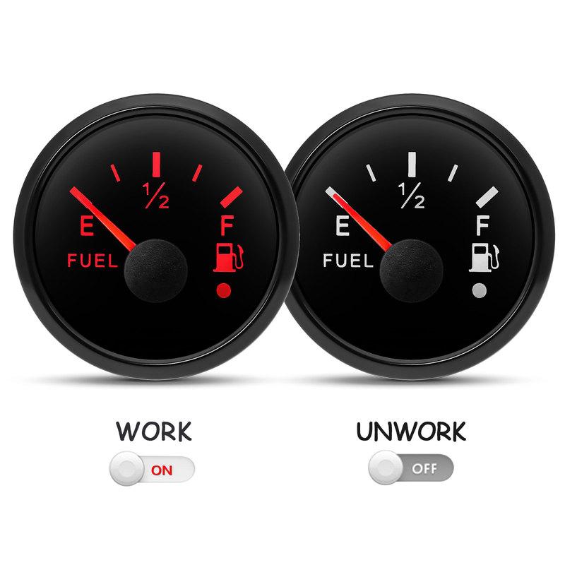 4-20mA 52mm Fuel Level Gauge with Alarm Flashing Current Signal Oil Tank Meter Indicator Waterproof Red LED for Car Boat Custom