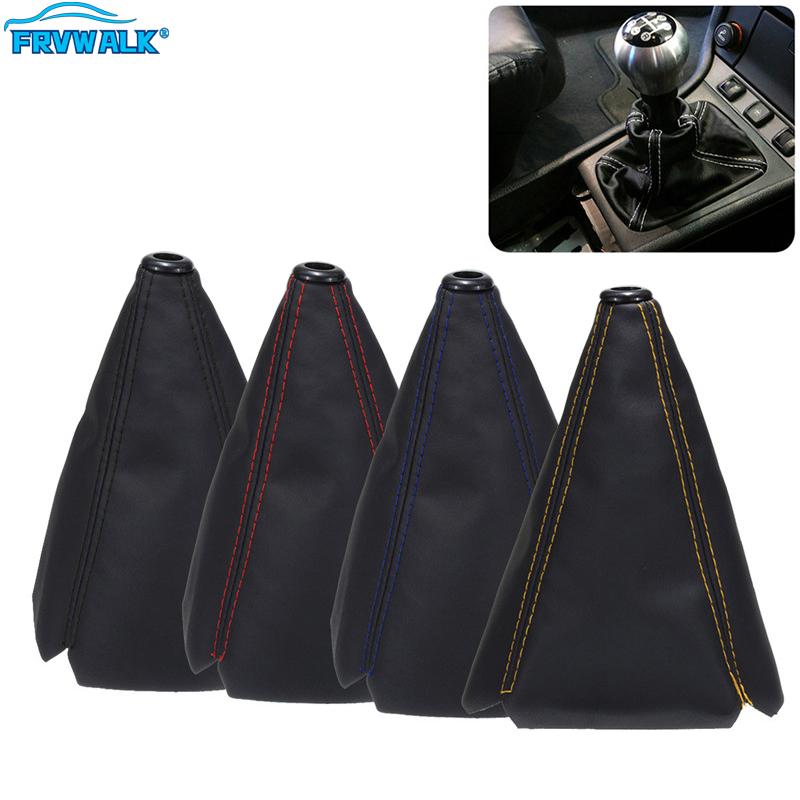 

Универсальные автомобильные воротники переключения передач из искусственной кожи 16 мм, углеродное волокно, автоматический ручной рычаг переключения передач, чехол для багажника