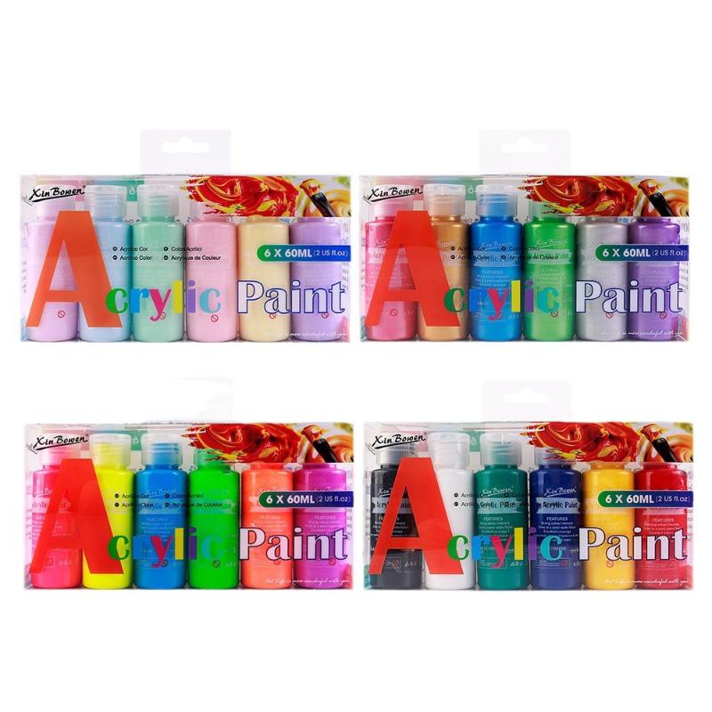 Macaron Pearl Color Waterproof Acrylic Pigment Set Hand-painted Graffiti Texture Painting By Art Students