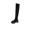 Thick-soled Long Tube Over the Knee Elastic Boots Tall Boots Autumn and Winter Versatile Thin Boots Women's Heightening Elastic Boots