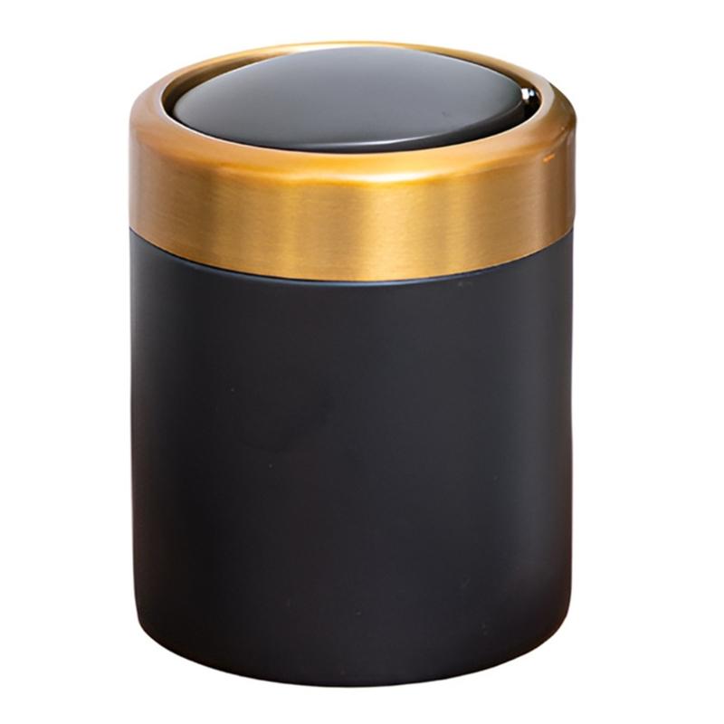Mini Trash Bin Space Saving Brushed Stainless Steel Trash Can for Table Top Use In Kitchens and Offices Waste Container