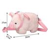 Cute Pink Pig Plush Crossbody Bag Soft Kawaii Animal Stuffed Coin Purse With Ribbon Zipper Messenger Satchel
