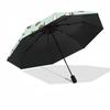 1pc Otters Pattern Automatic Folding Umbrella - Compact 8-Rib Design, Durable Plastic & Iron, Lightweight for Outdoor Daily Use034