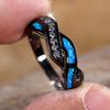 Elegant Twisted Crossover Ring, Minimalist Personal Chic Luxury, Engagement/Wedding Band, Rhinestone Accents, Jewelry For Men And Women