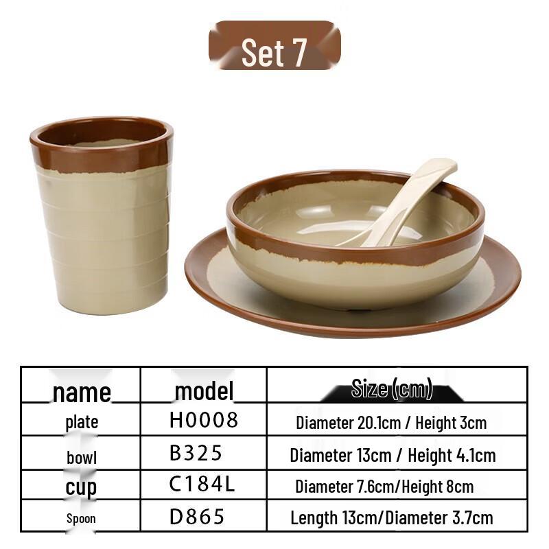Retro Melamine Hot Pot Tableware Set