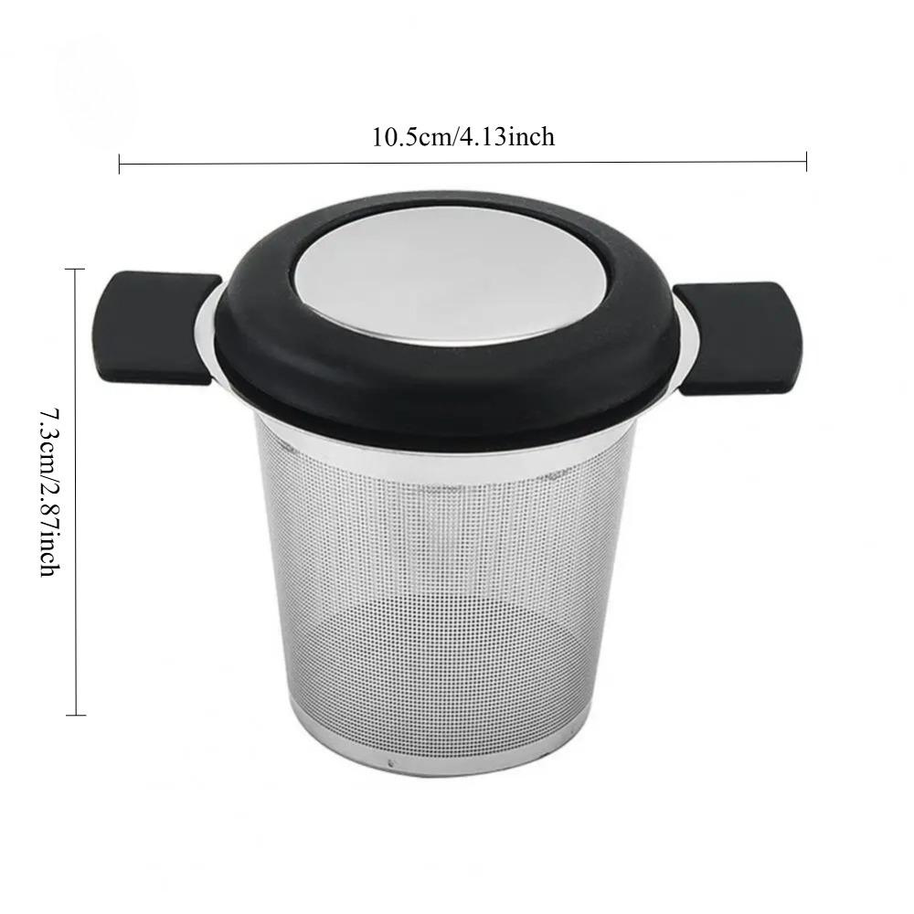 Teapot Stainless Steel Loose Leaf Teapot Coffee Pot Fine Mesh Filter Double Handle HangingTeapot Easy To Clean Reusable with Lid