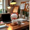 2-inch Solar-Powered Waving Lucky Cat Ornament for Desk or Car