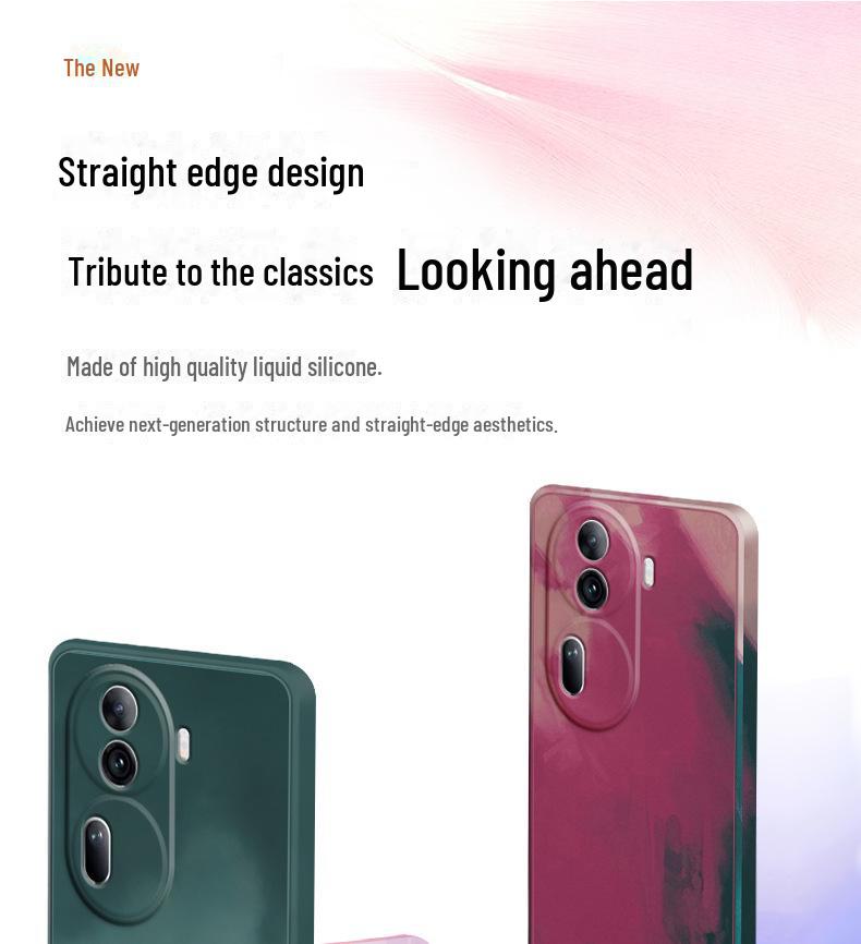 Liquid silicone anti-fall case for OPPO Reno 11 Pro/10/9/8/7/6 mobile phones.